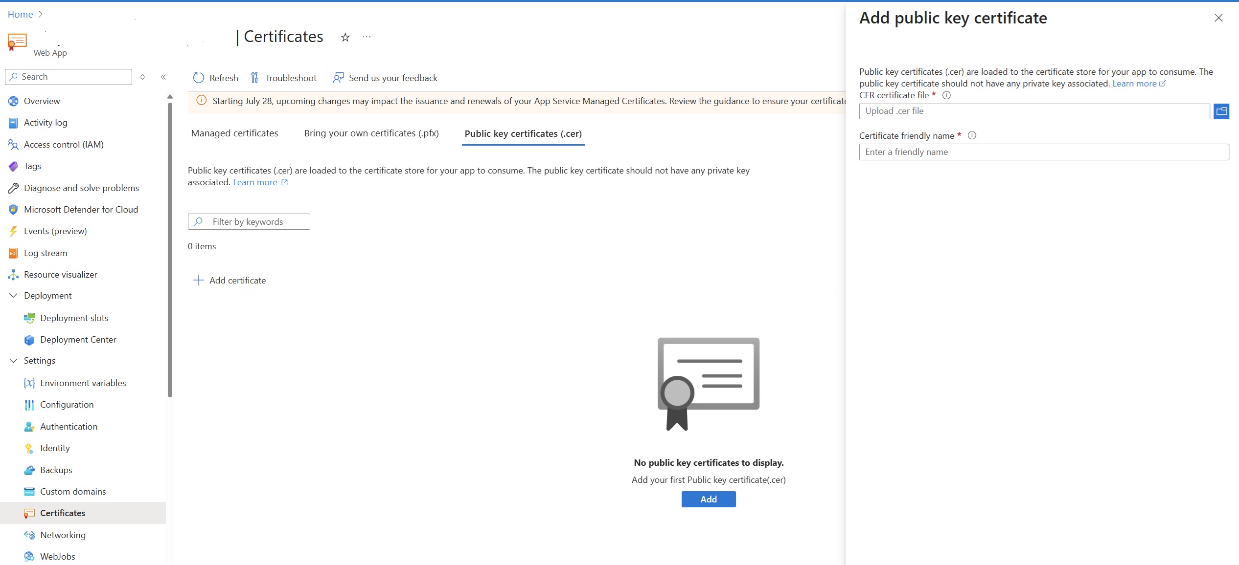 Add Certificate